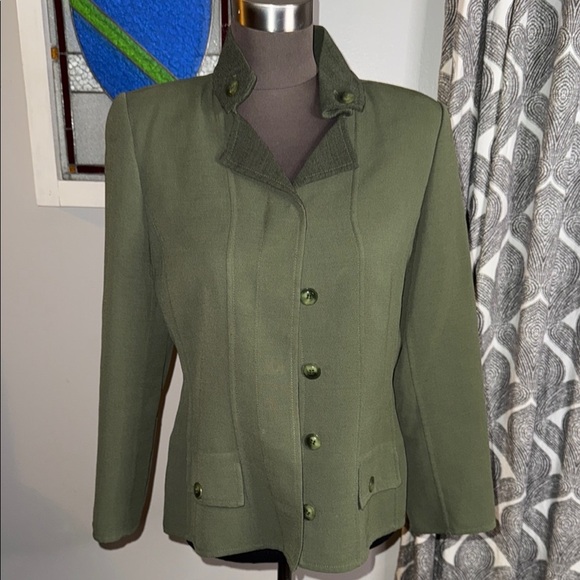 Oscar de la Renta Jackets & Blazers - Vintage Oscar de la Renta Olive Green Blazer
